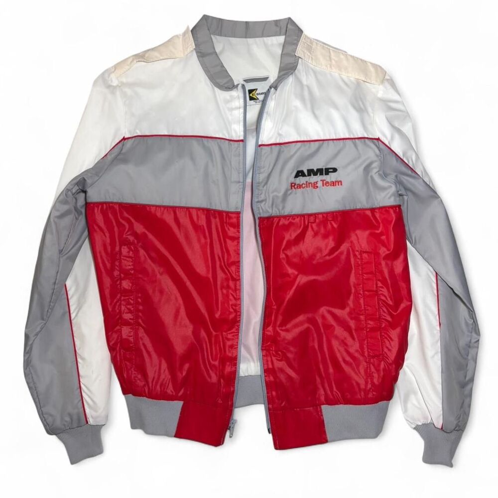 Vintage 90s AMP Racing Team jacket windbreaker zip up Medium